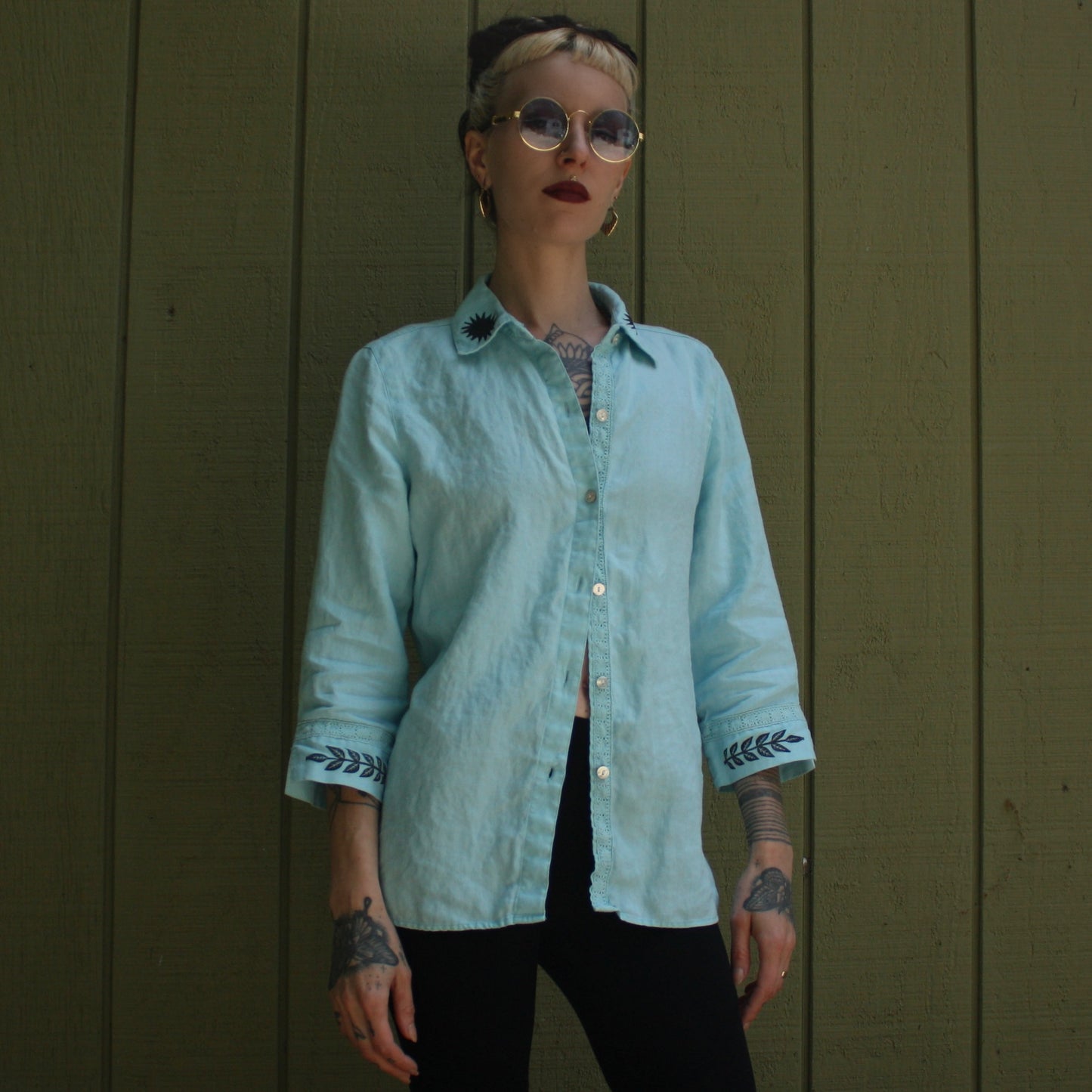 Serpent linen button up